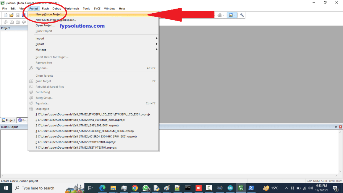 Create New Project In Keil Uvision For Stm Fyp Solutions